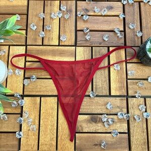 Red Mesh Thong